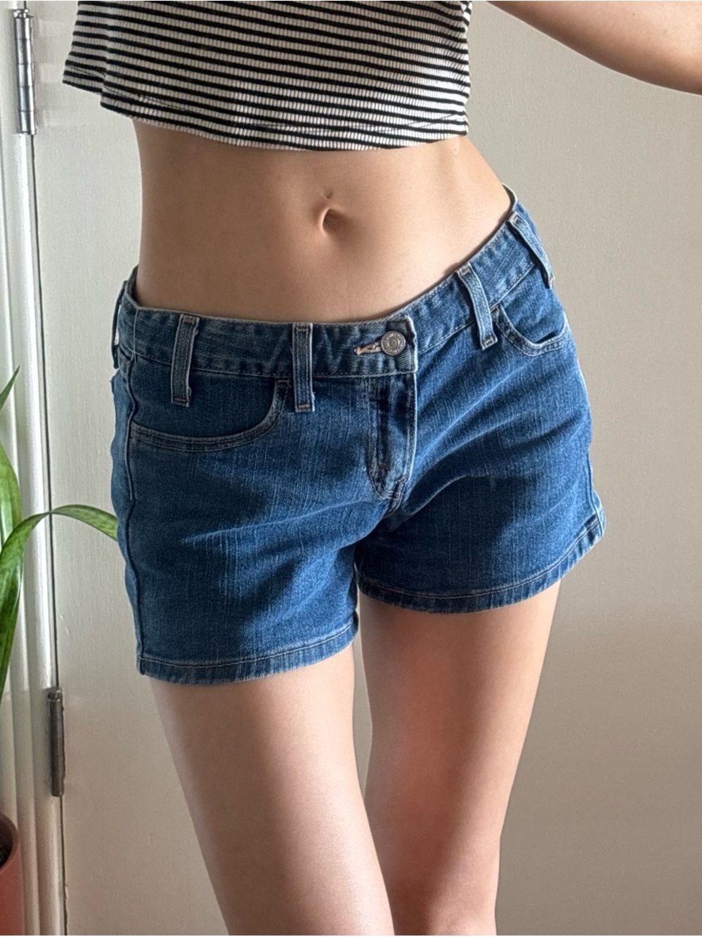 Blue Denim Women’s Shorts - Classic Mid-Rise